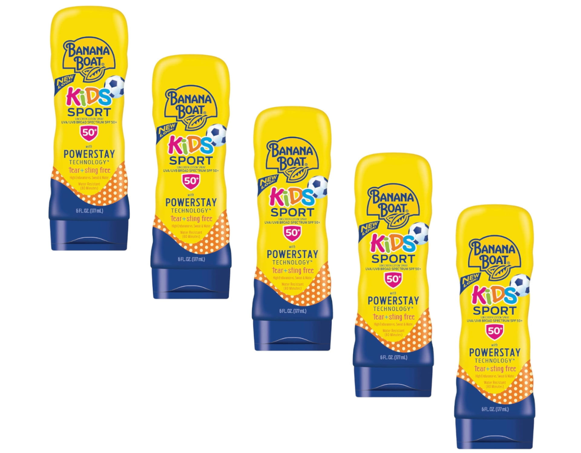 5 Pack Banana Boat Kids Sport Sunscreen Lotion SPF 50+ 6oz Each