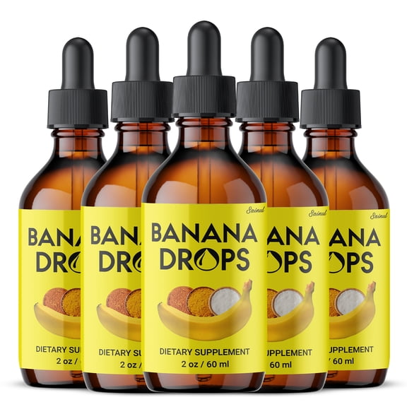 (5 Pack) Banana Drops Supplement, Advanced High Potency Formula, Liquid Extract, 5 Month Supply