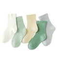 thumbnail image 1 of 5 Pack Basic Socks for Unisex Toddler Baby Crew Socks Infant Boys Girls Stretchy Cotton Socks for Kids Gift, 1 of 4