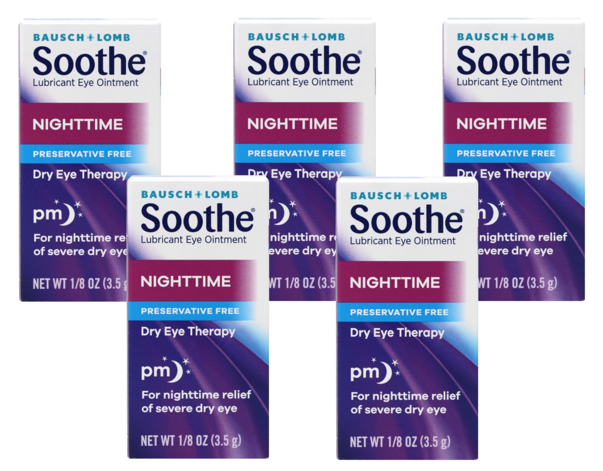 5 Pack Bausch & Lomb Lubricant Eye Ointment Night Time Dry Eye