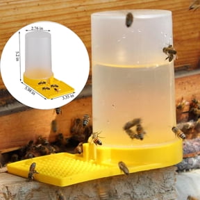 5 Pack Beehive Beekeeping Water Dispenser, Beekeeping Equipment to Bee Drinking, Honey Beehive Entrance Feeder, Nest Beekeeper Tool, White and Yellow