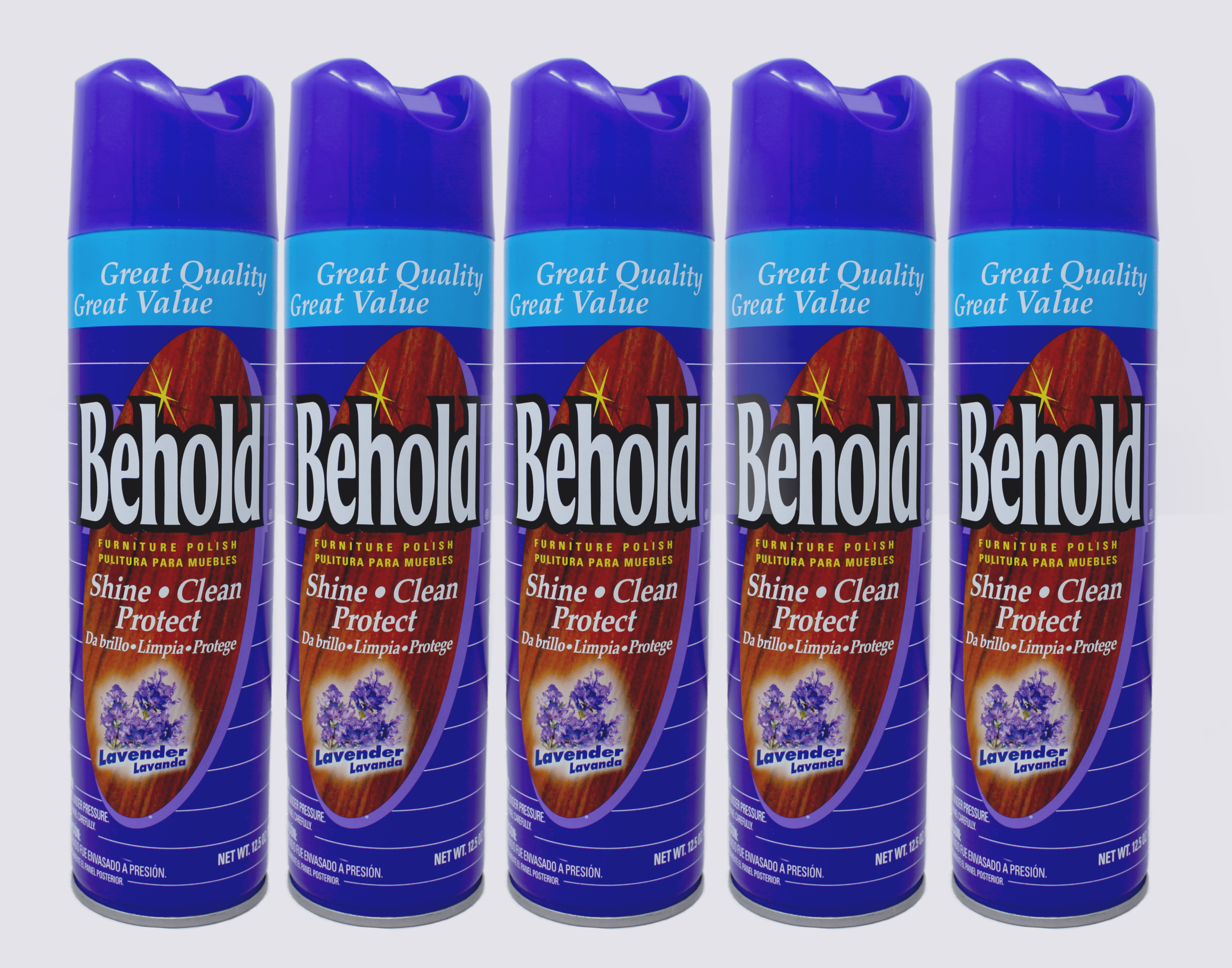 5 Pack Behold Furniture Polish, Cleans and shines furniture,