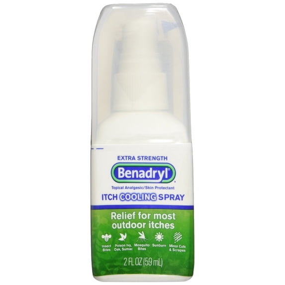 5 Pack - Benadryl Itch Relief Cooling Spray Extra Strength 2oz Each