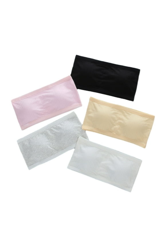 5 Pack Big Girls' Training Bra Seamless Breathable Padded Bras for Teens Bras for Girls 10-16