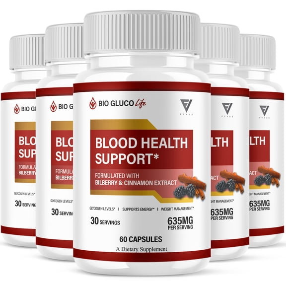 (5 Pack) Bio Gluco Life Advanced Pills, BioGlucoLife Support (300 Capsules)