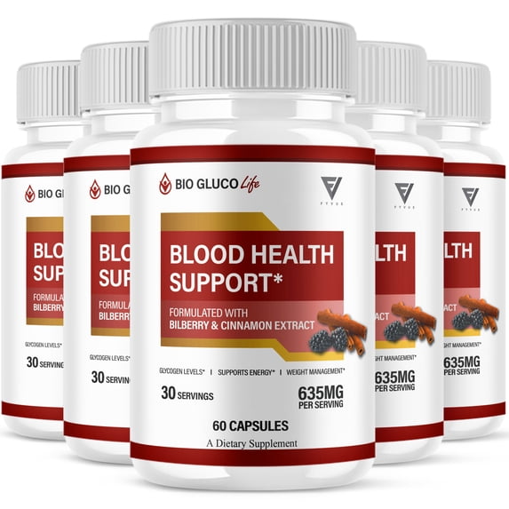 (5 Pack) Bio Gluco Life Advanced Pills, BioGlucoLife Support (300 Capsules)