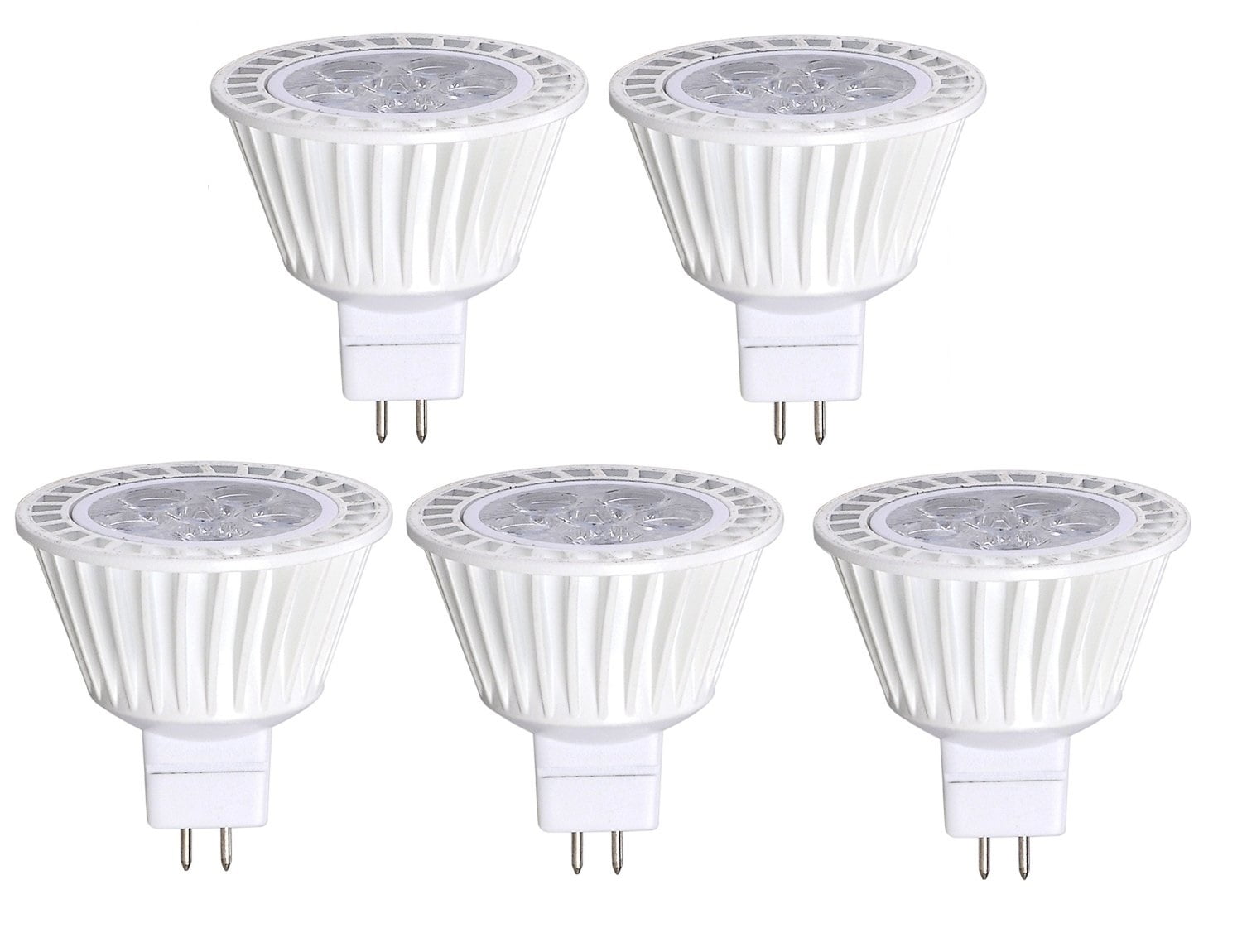 Genoptag anklageren tegnebog 5 Pack Bioluz LED MR16 LED Bulb Dimmable 50W Halogen Replacement Uses 7w  3000K 12V AC/DC UL listed - Walmart.com