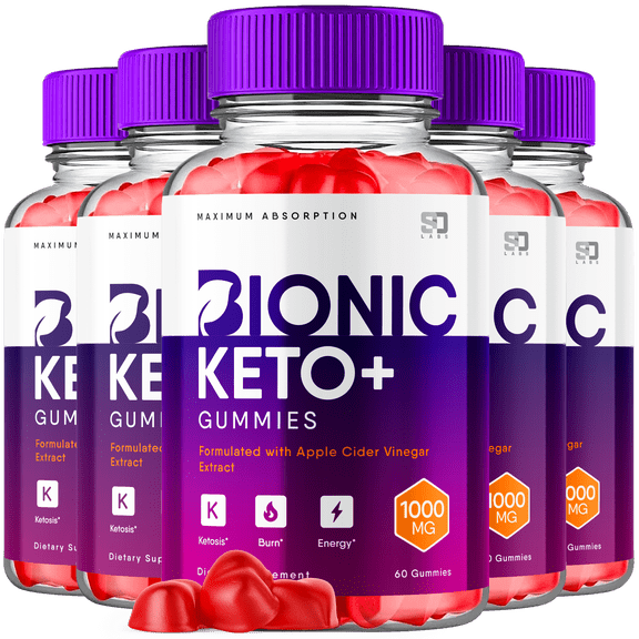 (5 Pack) Bionic Keto ACV Gummies - Apple Cider Vinegar Supplement for Energy & Focus - Dietary Supplement Gummies with Apple Cider Vinegar Folate Vitamin B12 B6 Beet Root (300 Gummies)