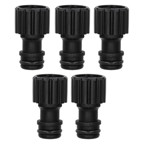 5-Pack Black ABS G3/8 Female Thread Connectors for Garden Hose & Faucet Quick Coupling - 1.65 Inch 5PCS plastic