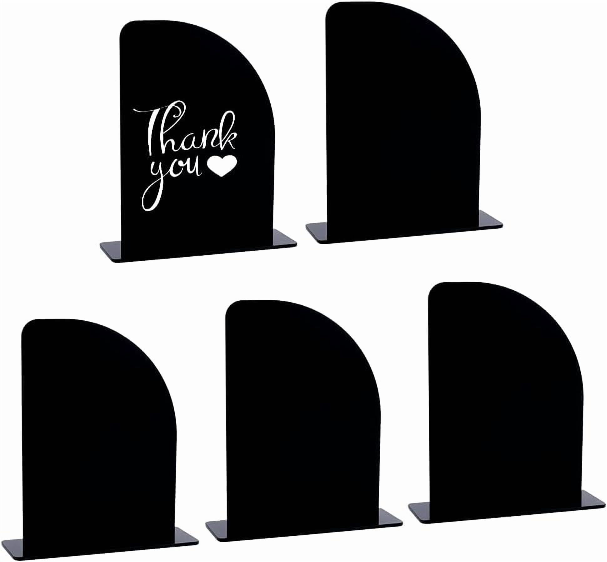 5 Pack Black Acrylic Half Arch Sign with Stand DIY Blank Wedding Memory ...
