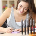 thumbnail image 1 of 5 Pack Black Gel Pens 0.5mm - Smooth Quick Dry Fine Point Writing Pens with Frosted Grip for Office Journaling and Note Taking, Professional Retractable Ink Pens for Adults, Bulk Stationery, 1 of 6