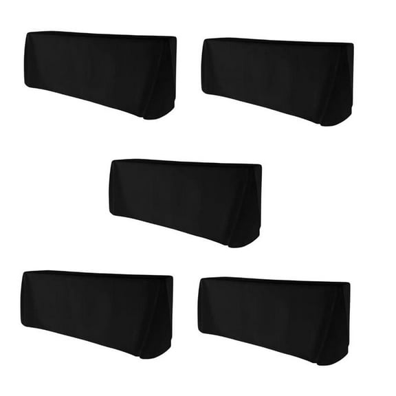 5-Pack Black Rectangle Tablecloths 90" x 132" 190gsm by Chivari