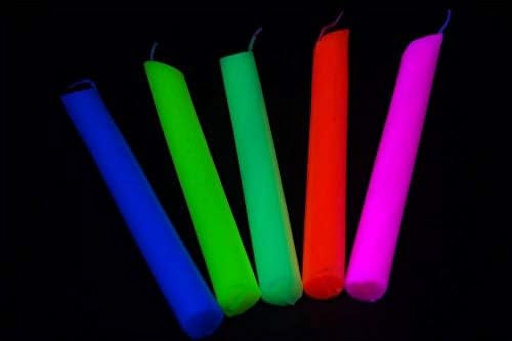 5 Pack Blacklight Reactive Drip Candle Set Glow UV Effects