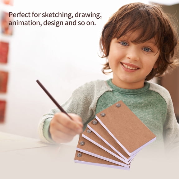 5-Pack Blank Flip Book Kit with 300 Sheets Animation Paper, 4.5 x 2.6 Inches, DIY Cartoon Creation & Tracing Pad Supplies