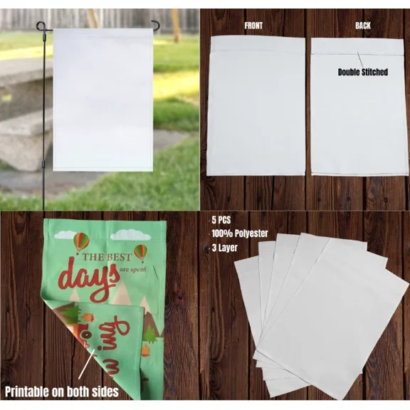 5 Pack Blank Garden Flags Diy Yard Banner Double Sided Dye Sublimation Flag