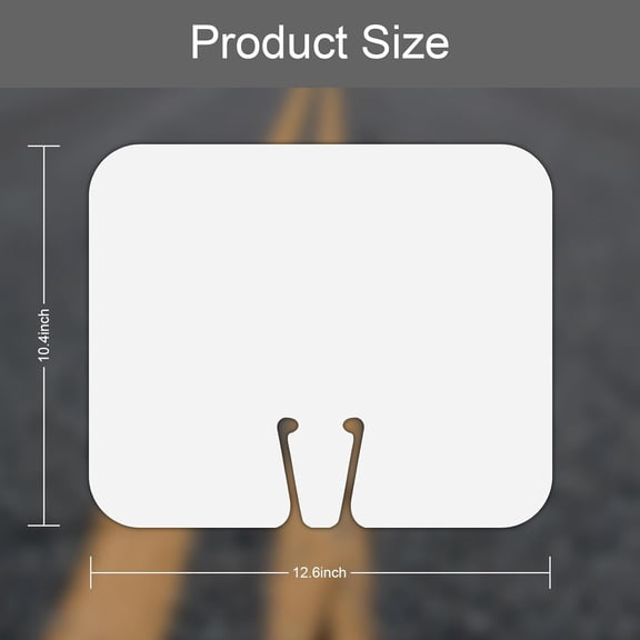 5 Pack Blank Traffic Cone Signs, 12.6"x10.4" Write-On Traffic Sign, PVC Traffic Cone Top DIY White Sign for Road Barricade Outdoor Construction Waterproof