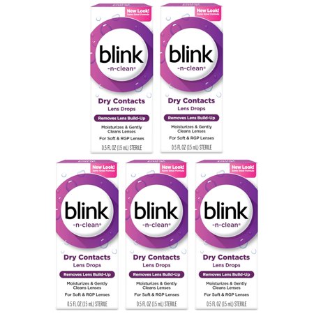 5 Pack - Blink-N-Clean Lens Drops for Any Soft Contact Lens 0.5 FL OZ