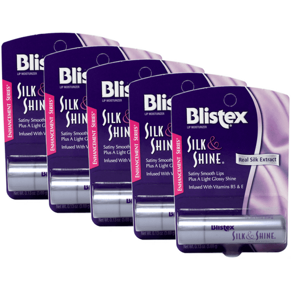 5 Pack Blistex Silk & Shine Lip Protectant Sunscreen Balm 0.13 Oz Each