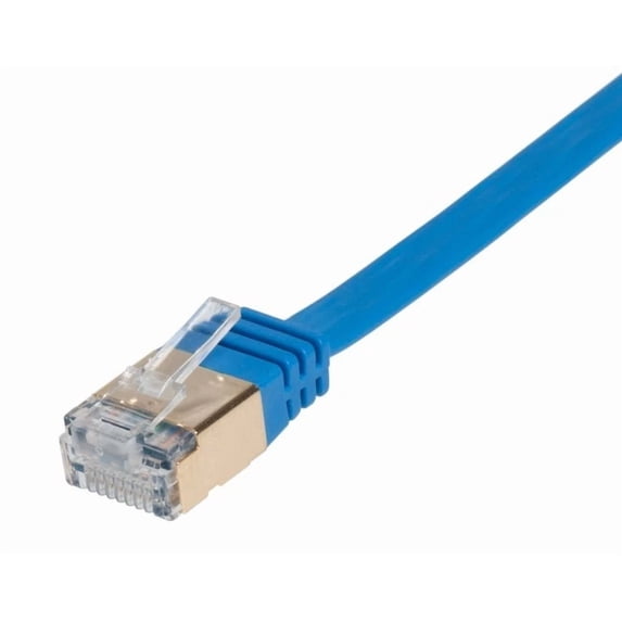 Cat7 Ethernet Cable 5 pack of 30FT Copper Shielded RJ45 Cord for Router, PC, Gaming, Servers, PoE Security Cameras, Smart TVs, 10Gbps 600MHz High-Speed Network Patch, Blue, Cables Direct Online