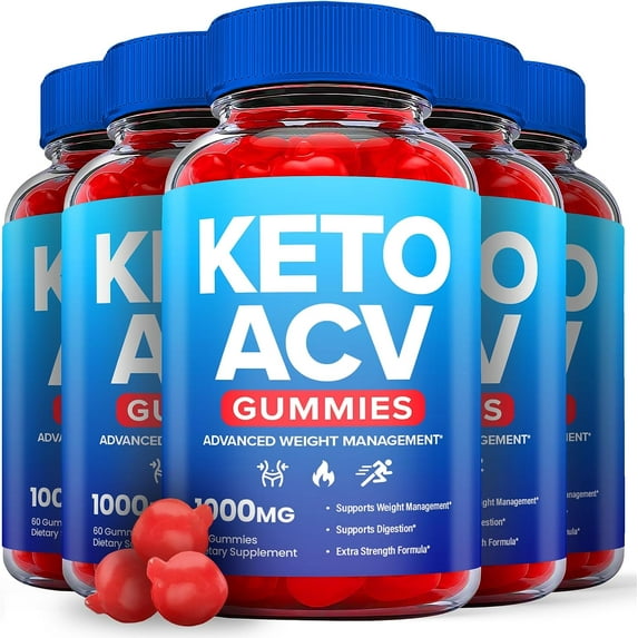 (5 Pack) Blue Burn Keto ACV Gummies - Supplement for Weight Loss - Energy & Focus Boosting Dietary Supplements for Weight Management & Metabolism - Fat Burn - 300 Gummies