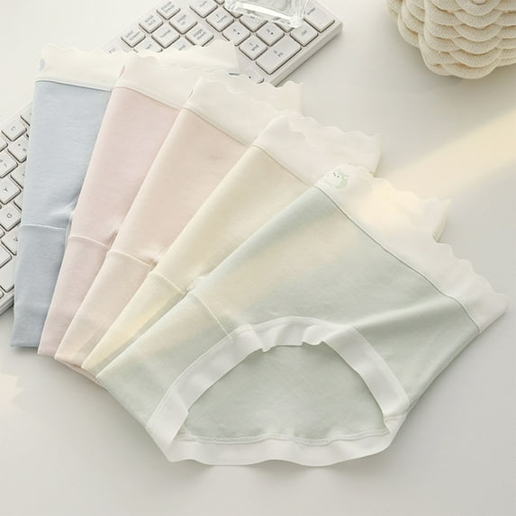 5-Pack Bnwani Cotton Underwear for Girls Size 16 Mid Waist Comfortable Breathable Solid Panties Multicolor