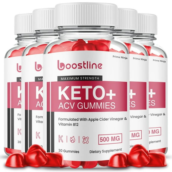 (5 Pack) Boostline Keto ACV Gummies, Apple Cider Vinegar, Max Strength, 5-Month Supply Dietary Supplement, Made in USA.