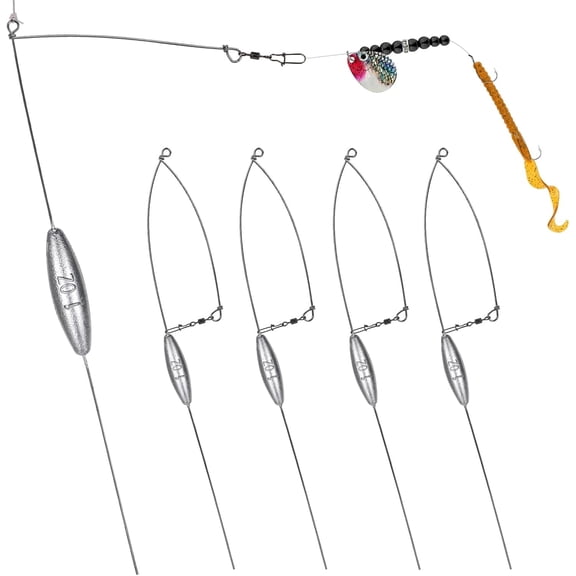 5 Pack Bottom Bouncer for Walleye Rigs, 1OZ-3OZ Trolling Weights Fishing Weight Sinkers Trolling Drifting Fishing Live Bait Spinner Rigs Crankbaits Crawler Walleye Rig