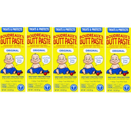5 Pack - Boudreaux's Butt Paste Diaper Rash Ointment Original 2 oz