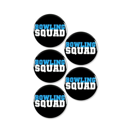 5 Pack - Bowling Squad Pinback Button Badges - 2.25 Inch