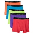 thumbnail image 1 of 5-Pack Boxer Briefs by Bolter Men's Cotton Spandex Underwear Tagless (Large, Brights), 1 of 17