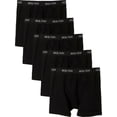 thumbnail image 1 of 5-Pack Boxer Briefs by Bolter Men's Cotton Spandex Underwear Tagless (X-Large, Black), 1 of 4