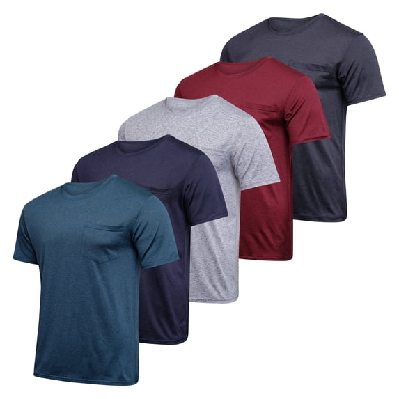 5-Pack Boys Active Dry Fit Pocket Crew Neck T-Shirt (S-XL)