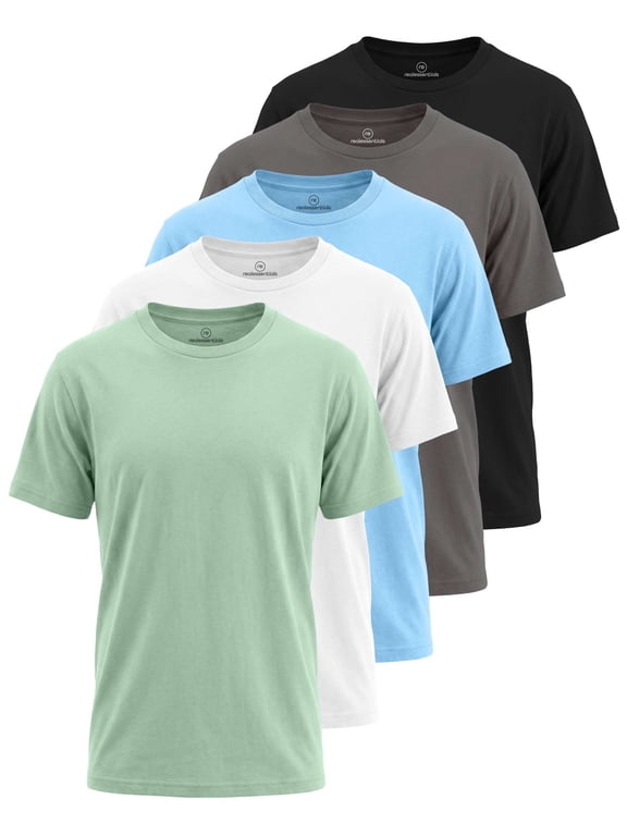 5 Pack Boys' Cotton T Shirts Crew Neck Plain Short Sleeve Tops Kids Teens