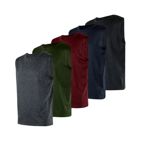 5 Pack: Boys Dry-Fit Active Athletic Performance Tank Top