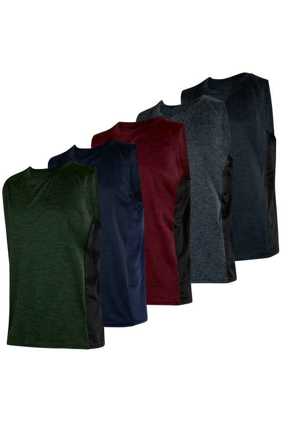 5 Pack: Boys Dry-Fit Active Athletic Performance Tank Top