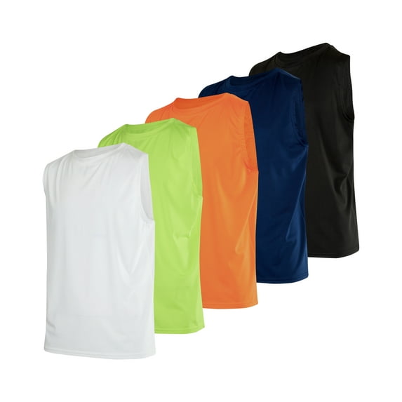 5 Pack: Boys Dry-Fit Active Athletic Performance Tank Top
