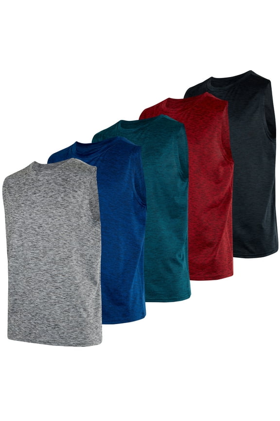 5 Pack: Boys Dry-Fit Active Athletic Performance Tank Top