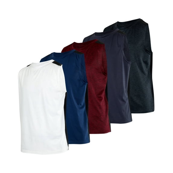 5 Pack: Boys Dry-Fit Active Athletic Performance Tank Top