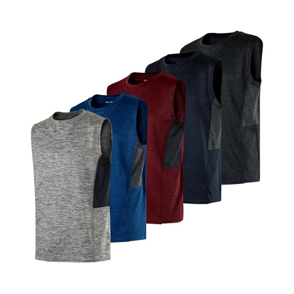 5 Pack: Boys Dry-Fit Active Athletic Performance Tank Top