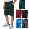 thumbnail image 1 of 5 Pack: Boys Girls Youth Teen Printed Camo Dry-Fit Sport Active Athletic Shorts, 1 of 1