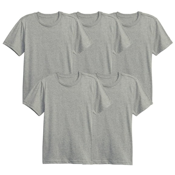 5-Pack Boys Short Sleeve Crew Neck Premium Soft Cotton Blend T Shirt (XS-2XL)
