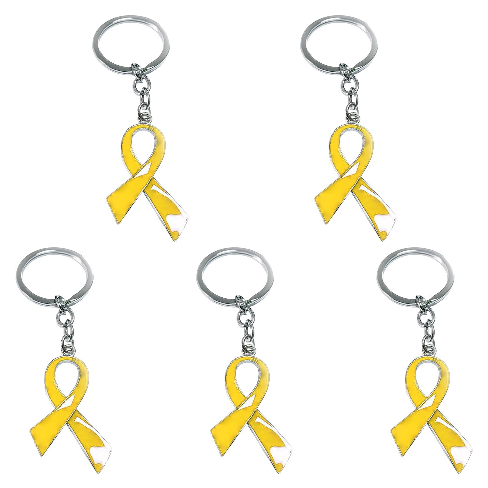 5-Pack Cancer Awareness Ribbon Keychains - Hope Ribbon Key Rings for ...