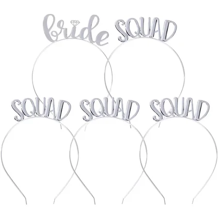 5-Pack Bridal Shower Headbands Bachelorette Tiara Accessory for Bridal Squad