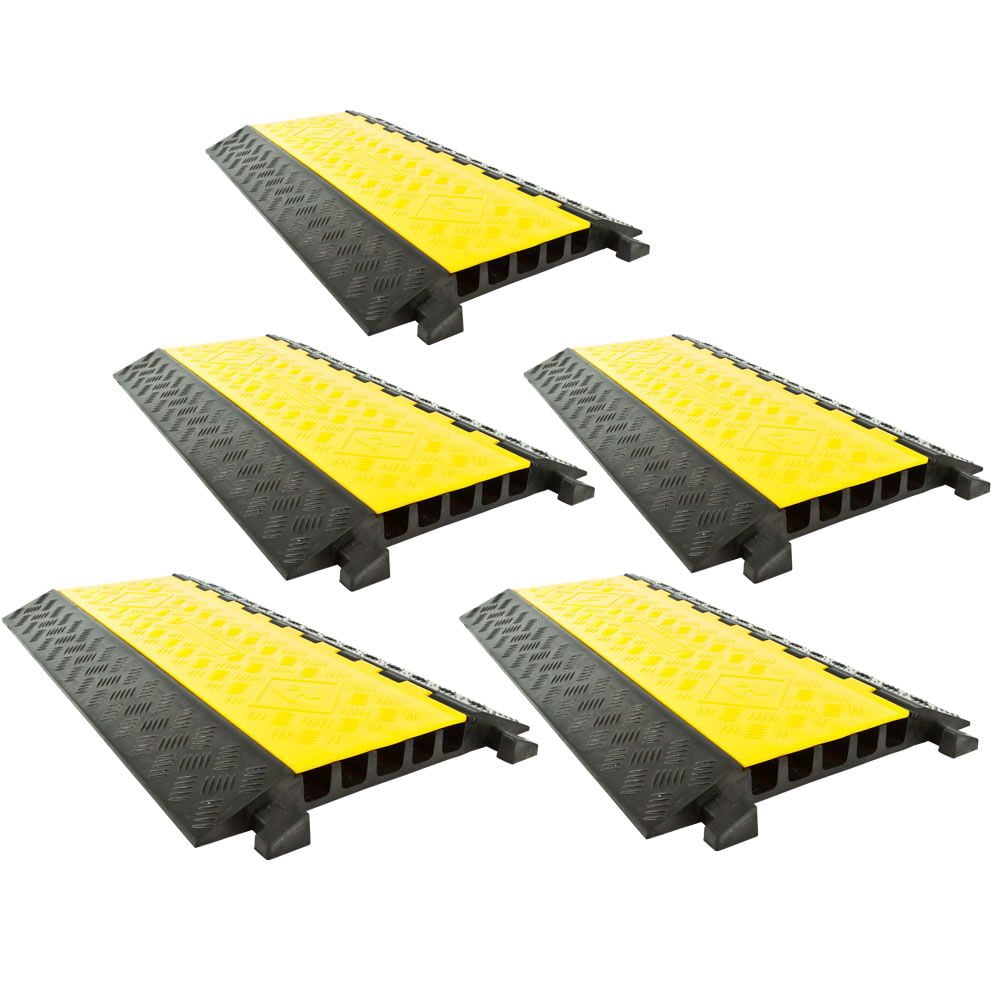 Cable Ramp Inside Machine 5-Pack Bundle of 5-Channel Modular Industrial Rubber Cable Ramp Middle ...