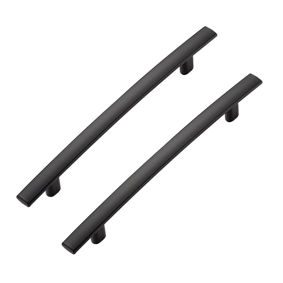 5 Pack Cabinet Handles 3" Hole Center - Curved Cabinet Pulls Brushed Nickel Drawer Pulls for Kitchen Cupboard Solid Hardware for Dresser Drawer Arch Hardware