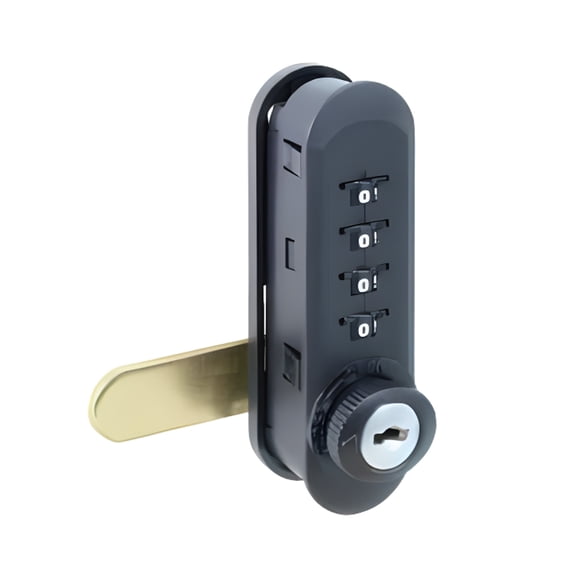 5-Pack Cabinet Locker 4-Digit Dial Combination Lock Vertical Mount Black