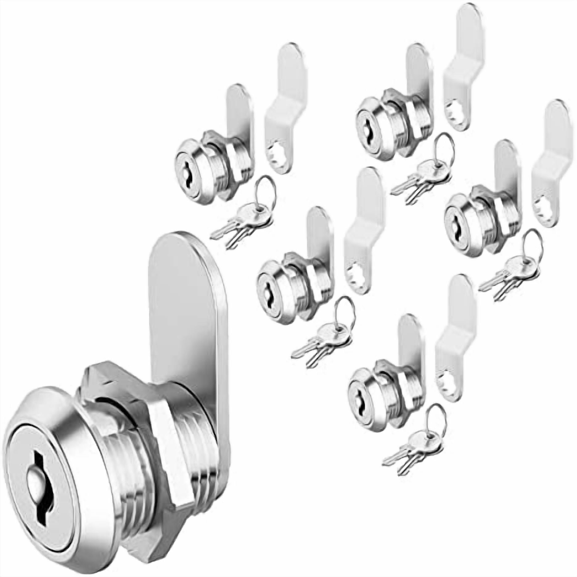 5 Pack Cabinet Locks Keyed Alike, 5/8" Cabinet Locks with Keys, Rv Cam Lock for Storage Door Rv Compartment Lock Secure File Drawer Mailbox Toolbox, Zinc Alloy