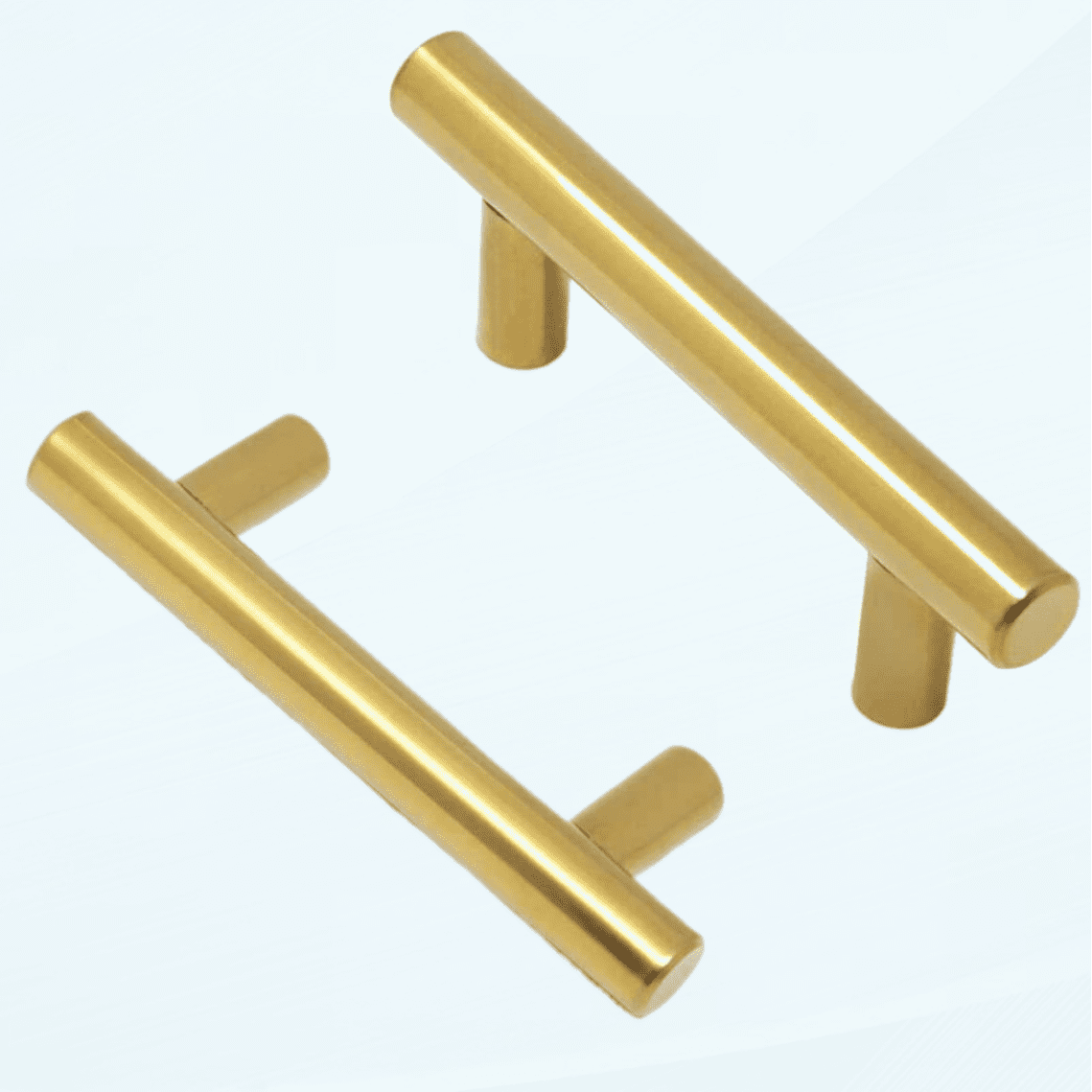 5 Pack Cabinet Pulls Brushed Brass Cabinet Door Knobs 2.5" Hole Center Stainless Steel Cabinet Hardware for Bathroom Dresser Drawer