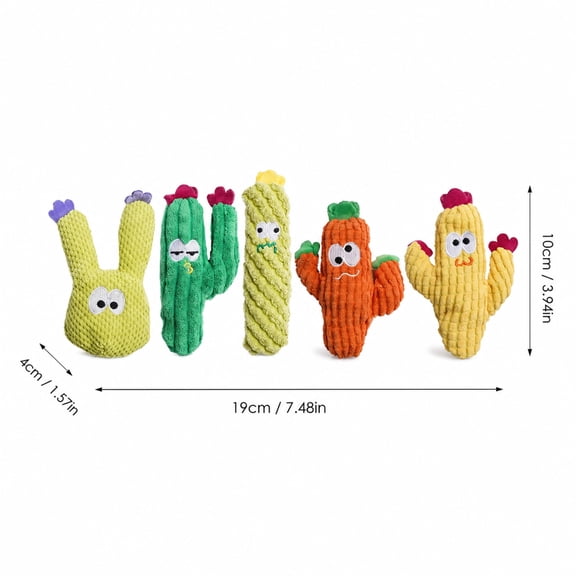 5 Pack Cactus Cat Toy Set, 100% Premium Cat Herb Filling, Natural Stimulation for Cats, Durable for Teething, Perfect Kitten Toy