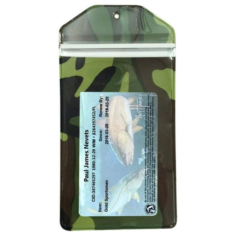 5 Pack, Camouflage, Zipped, Hunting & Fishing License Holder, Made